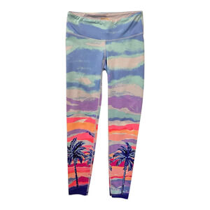 Lilly Pulitzer Leggings Womens XS Luxletic Palm Tree Print Athleisure Colorful